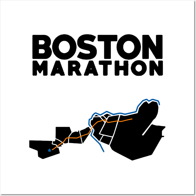 Marathon Boston Map Wall Art by RunnersRoar